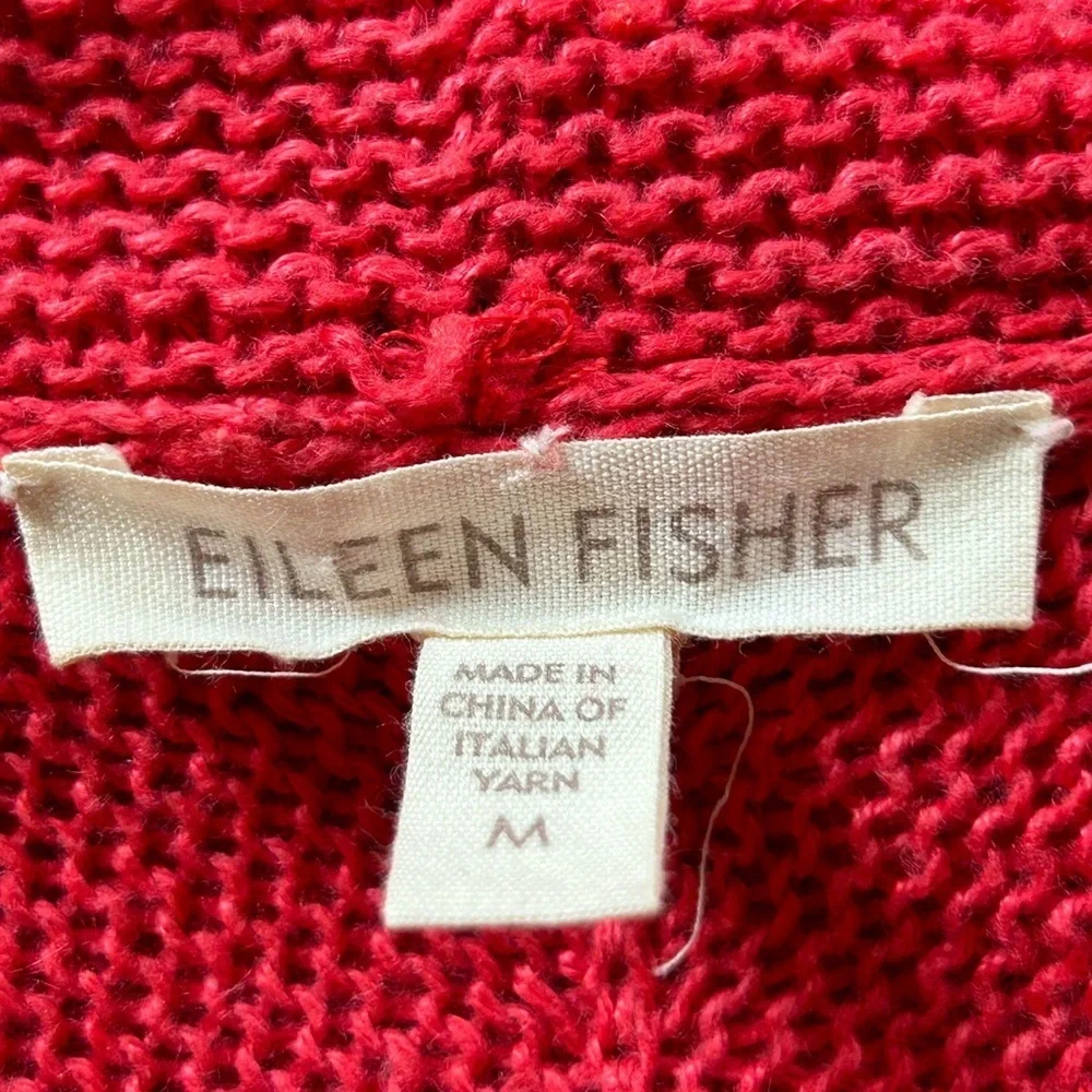 Eileen Fisher 100% hemp coral color  cardigan MED